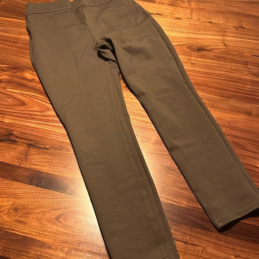 Spanx olive green Jean-ish leggings